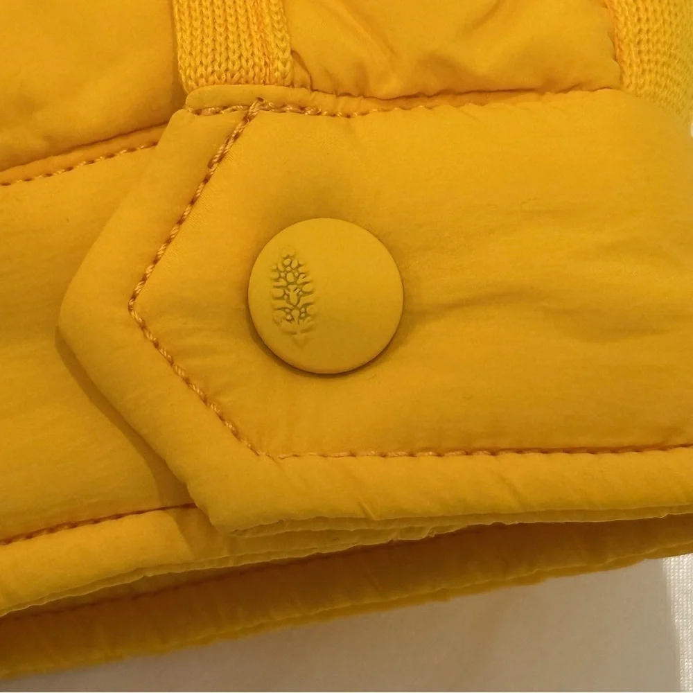 Free People Movement Pippa Packable Puffer Jacket XL Yellow Crop Hiking Sporty